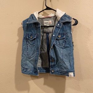 Jean vest with hood size small
